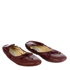Sapatilha Tods Bailarina Couro Vinho