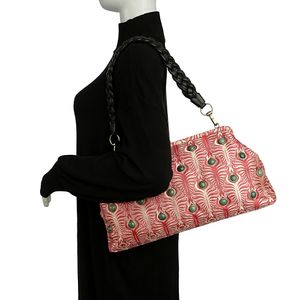 Bolsa Shanghai Thang Cravejada Jade Estampada Vermelha
