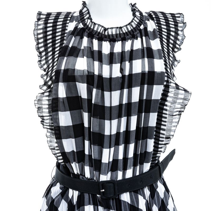 Vestido-Self-Portrait-Vichy-Preto-e-Branco