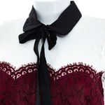Vestido-Sandro-Renda-Preto-Bordo-e-Branco
