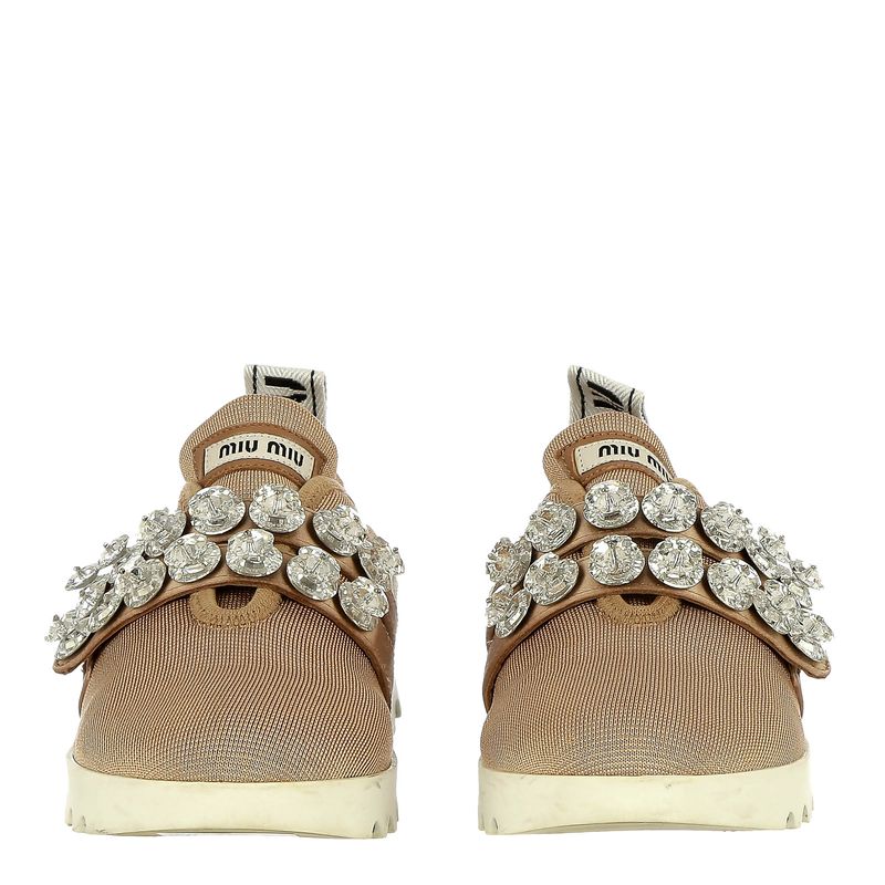 Tenis-Miu-Miu-Slip-On-Tecido-Bege-e-Pedrarias