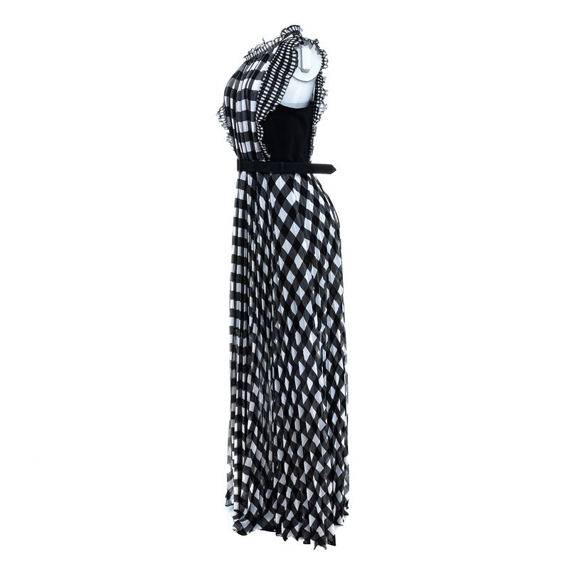Vestido-Self-Portrait-Vichy-Preto-e-Branco