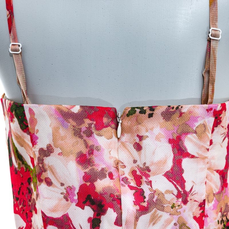 Vestido-Kay-Unger-Floral-Rosa