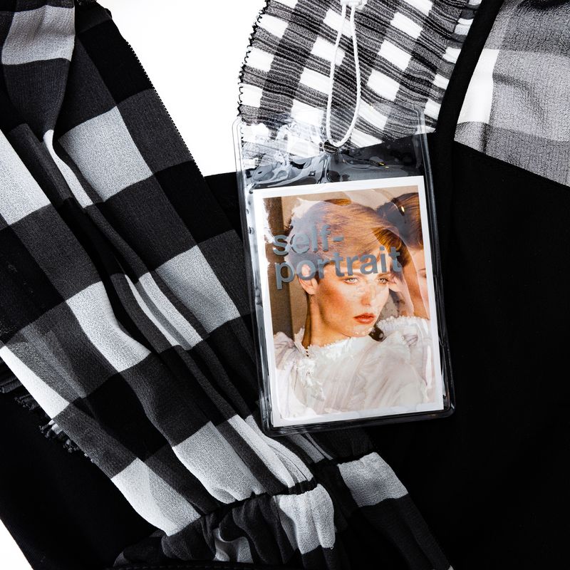 Vestido-Self-Portrait-Vichy-Preto-e-Branco