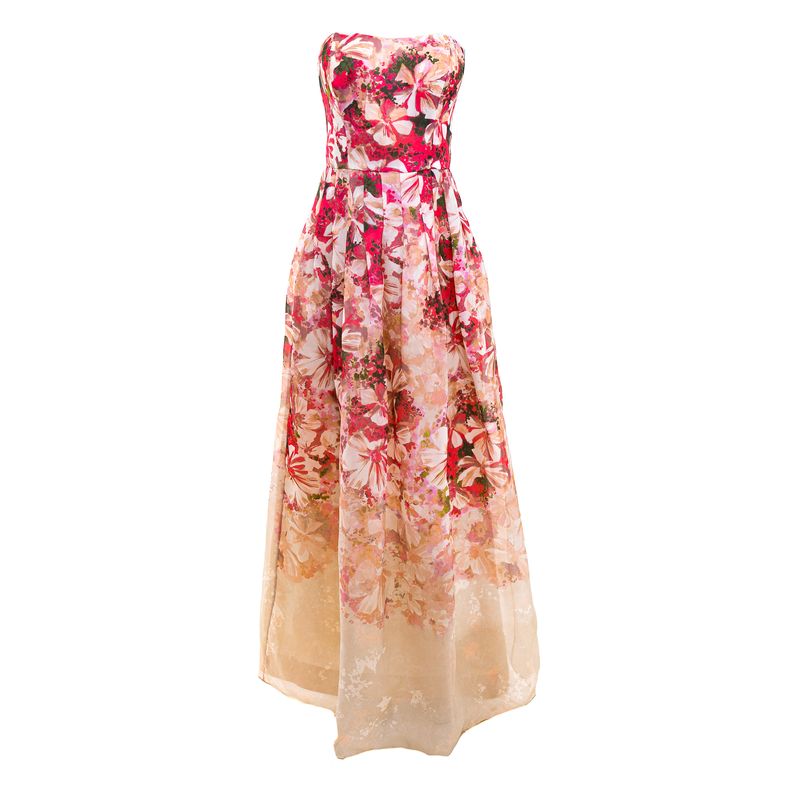 Vestido-Kay-Unger-Floral-Rosa