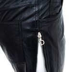 Calca-Christian-Dior-Couro-Preto-e-Ziper