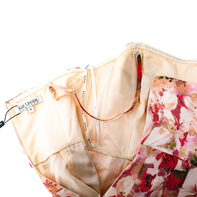 Vestido-Kay-Unger-Floral-Rosa