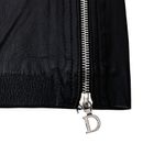 Calca-Christian-Dior-Couro-Preto-e-Ziper