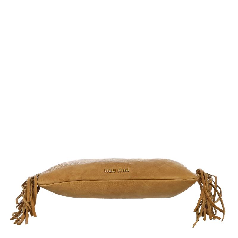 Clutch-Miu-Miu-Couro-Marrom-e-Franjas