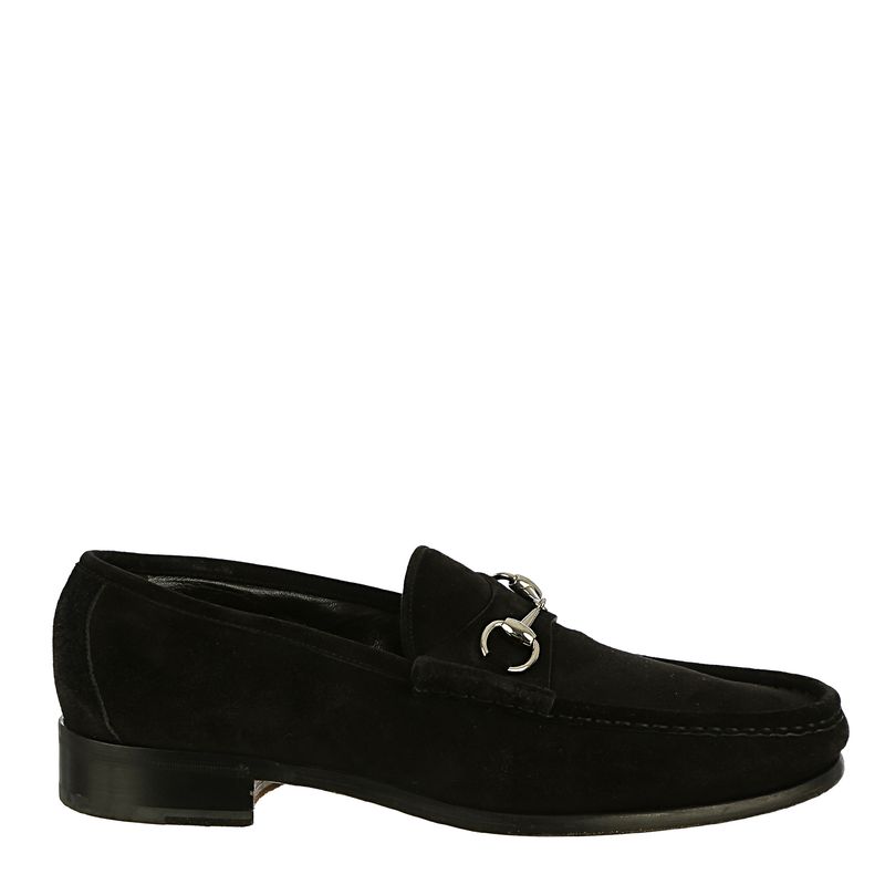 80442-Sapato-Gucci-Masculino-Camurca-Preto-Fivel-Prateada-1