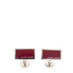 Abotoadura-Hugo-Boss-Prateada-e-Esmalte-Vermelho