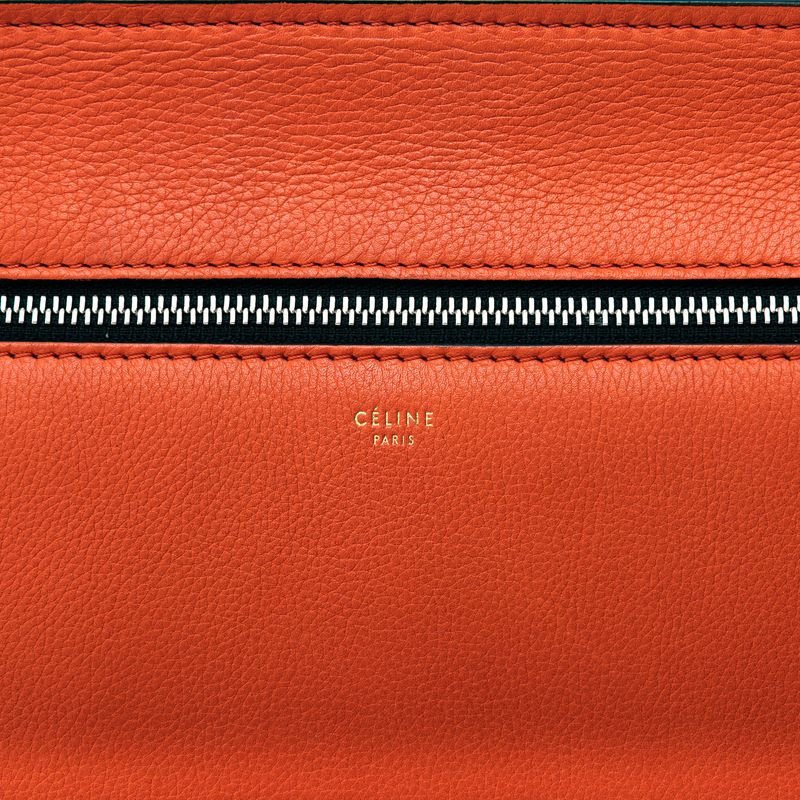 Bolsa-Celine-Edge-Media-Couro-Laranja-