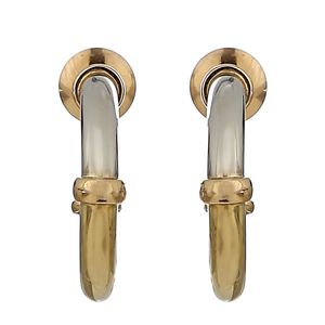 Argola Prasi Ouro Branco e Amarelo