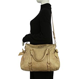 Bolsa Miu Miu Bow Vitello Lux Bege