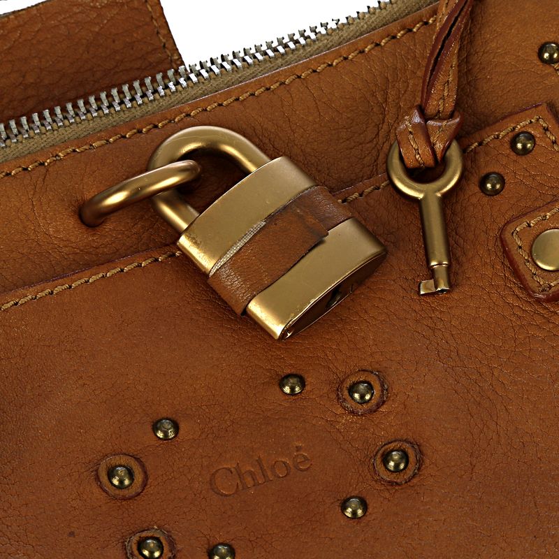 Clutch-Chloe-Paddington-Couro-Caramelo