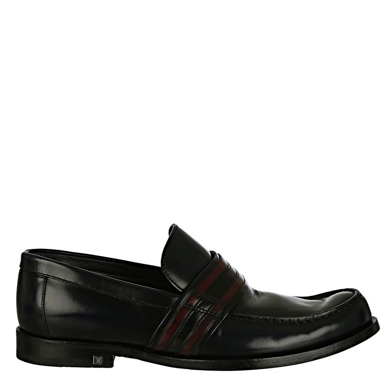 Loafer-Louis-Vuitton-Couro-Preto-e-Vinho