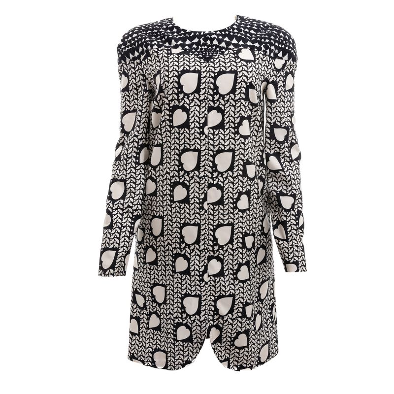 Vestido-Stella-McCartney-Preto-e-Branco-Coracoes