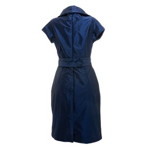 Vestido Teri Jon Azul Marinho e Bordado