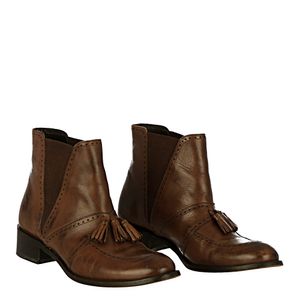 Bota Sarah Chofakian Couro Marrom Cano Baixo