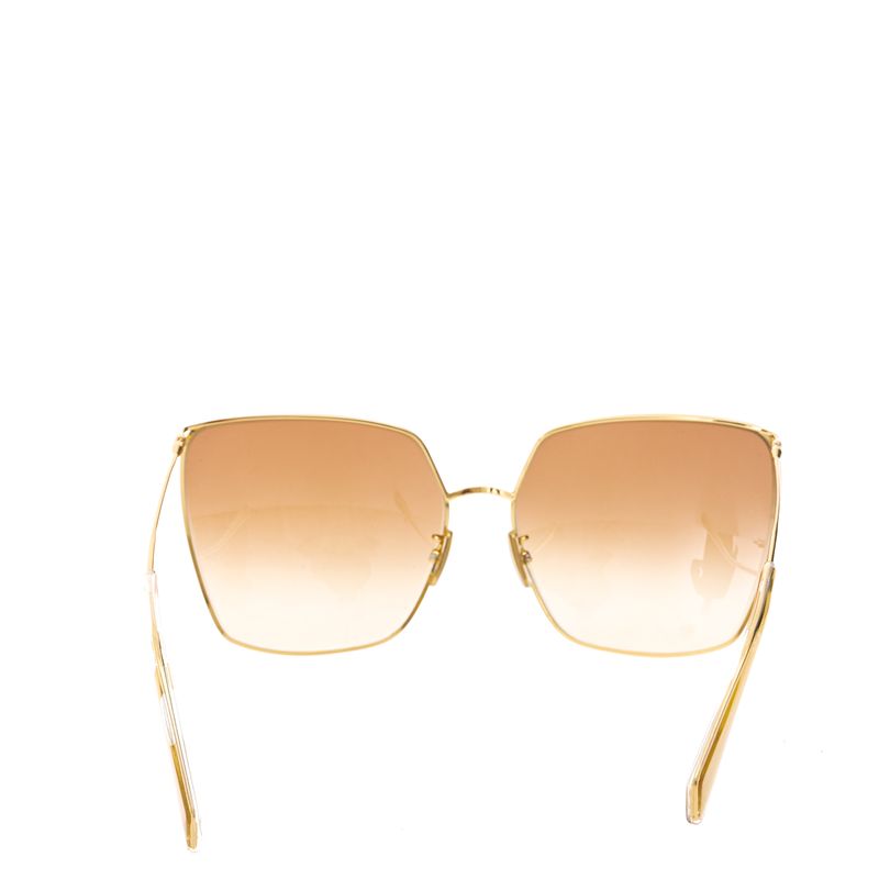 Oculos-Celine-Quadrado-Armacao-Dourada-Lente-Marrom