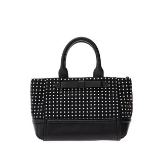 Bolsa Kate Spade Couro e Tecido Preto com Bolinhas