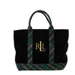 Bolsa-Lauren-Ralph-Lauren-Veludo-Preto-e-Xadrez
