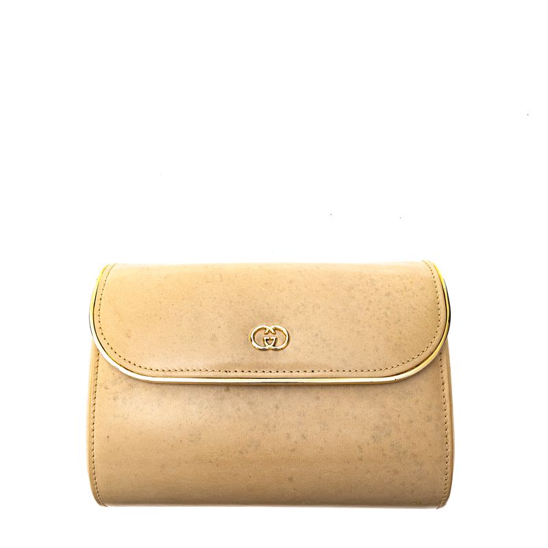 Clutch-Gucci-Vintage-Couro-Creme