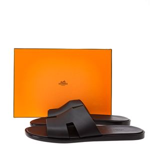 Sandália Hermès Izmir Couro Moka