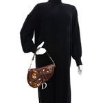 Bolsa-Christian-Dior-Saddle-Vintage-Marrom-Bordada