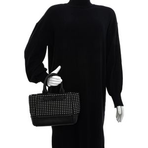 Bolsa Kate Spade Couro e Tecido Preto com Bolinhas
