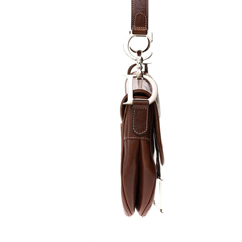 Bolsa-Christian-Dior-Saddle-Vintage-Marrom-Bordada