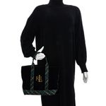 Bolsa-Lauren-Ralph-Lauren-Veludo-Preto-e-Xadrez