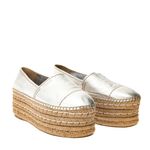 Espadrille-Prada-Plataforma-Couro-Prateado