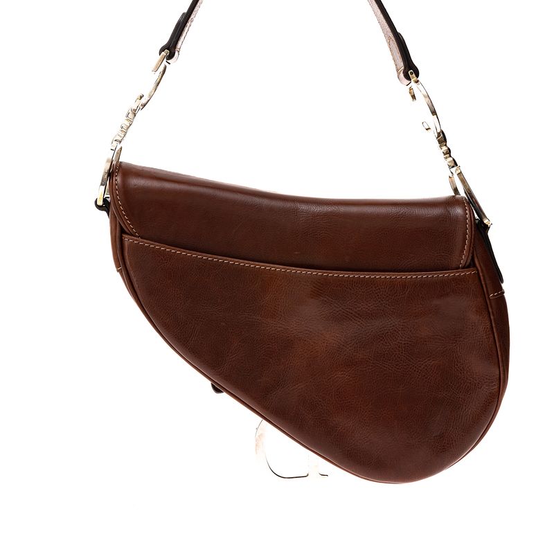 Bolsa-Christian-Dior-Saddle-Vintage-Marrom-Bordada