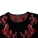 Vestido-Alexander-McQueen-Tricot-Preto-e-Flores-Vermelhas