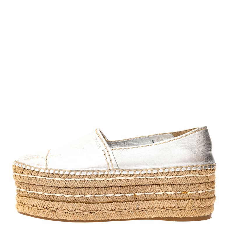 Espadrille-Prada-Plataforma-Couro-Prateado