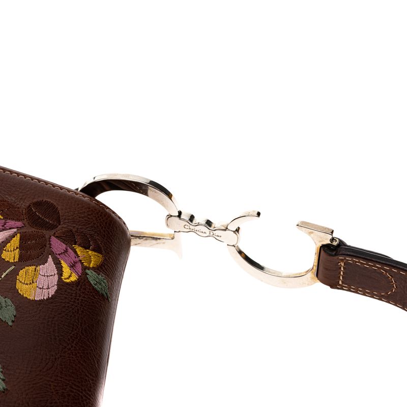 Bolsa-Christian-Dior-Saddle-Vintage-Marrom-Bordada