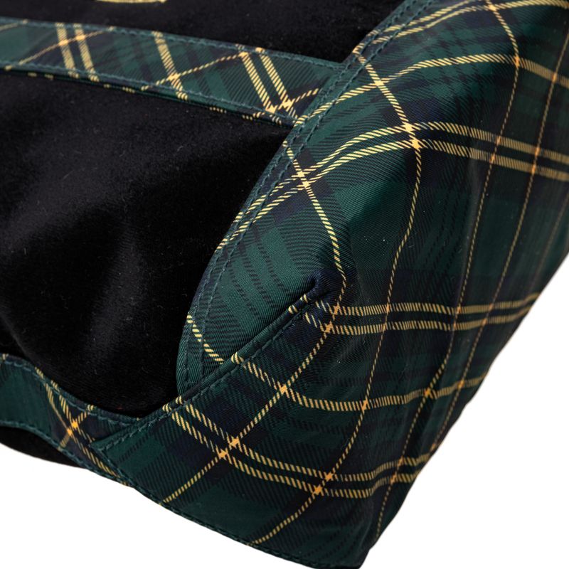 Bolsa-Lauren-Ralph-Lauren-Veludo-Preto-e-Xadrez