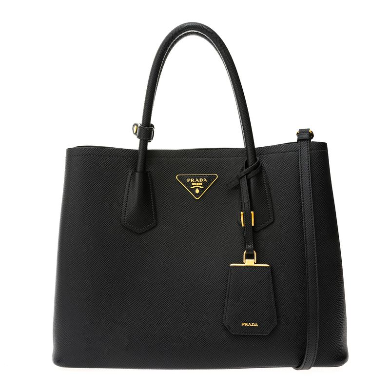 Bolsa-Prada-Double-Tote-Media-Saffiano-Preto