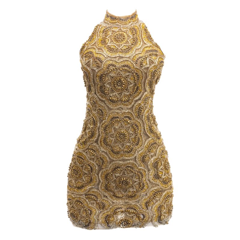 Vestido-Patricia-Bonaldi-Bordado-Flores-Dourado