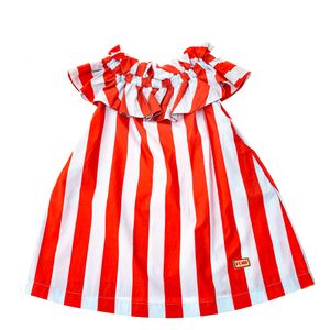 Vestido Fendi Infantil Listrado Vermelho