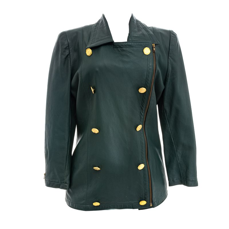 Jaqueta-Lanvin-Couro-Verde-e-Botoes