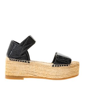 Plataforma MM6 Maison Margiela Sisal e Couro Preto