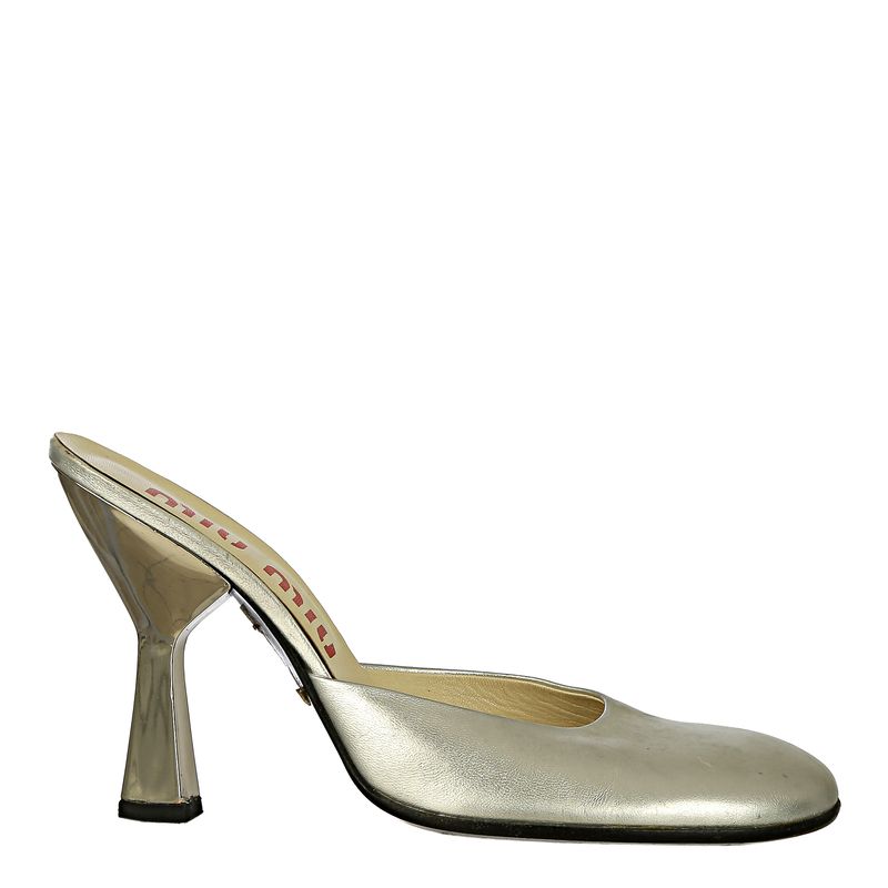 Sapato-Miu-Miu-Mule-Couro-Prateado