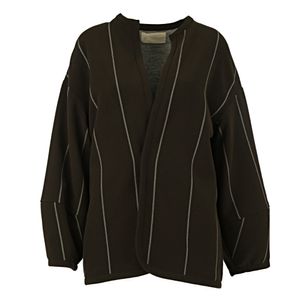 Conjunto A Niemeyer Casaco e Calça Verde Musgo e Listras