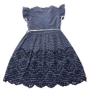 Vestido Infantil Azul Marinho Listrado
