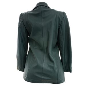 Jaqueta Lanvin Couro Verde e Botões