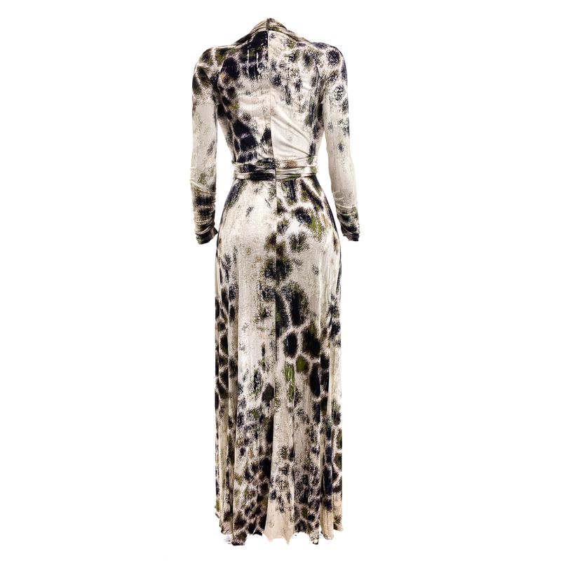 Vestido-Roberto-Cavalli-Longo-Estampado-Branco