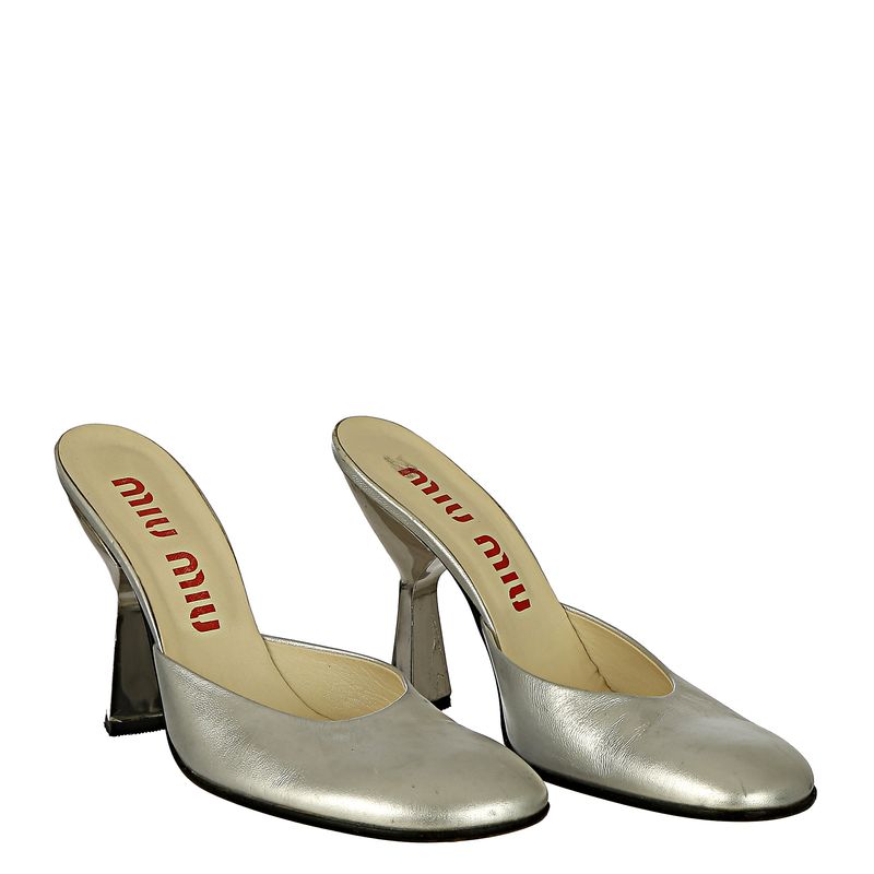 Sapato-Miu-Miu-Mule-Couro-Prateado