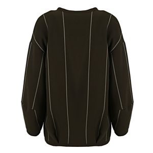 Conjunto A Niemeyer Casaco e Calça Verde Musgo e Listras
